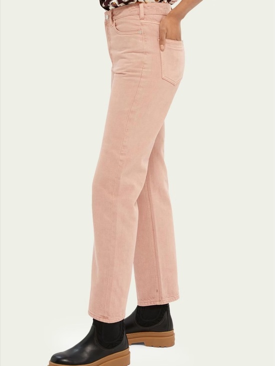 Scotch & Soda Denim - Scotch & Soda| Zalmroze Straight Leg High Waist Denim Jeans Rose-gold Pink Sz 4